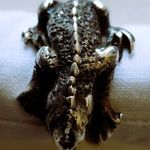 ÓRIÁS GEKKÓ GYÍK DIZÁJN JELZETT TÖMÖR EZÜST GYÜRŰ MOTOROS METAL ROCK ÉLES BELSŐ ÁTMÉRŐ : 19 MM fotó