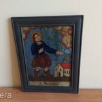 Régi üvegre festett szentkép, ikon 1800-as évek? fotó