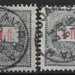 1888. Feketeszámú krajcáros 2 db 1 Ft ELEKTROTIP bélyegek ( 2700 ) fotó