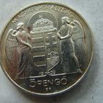 EZÜST HORTHY 5 PENGŐ, 1939. 1 DB. 25 GR. 1 FT-RÓL! SZÉP fotó