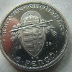 EZÜST SZT. ISTVÁN 5 PENGŐ, 1938. 1 DB. 25 GR. 1 FT-RÓL! I. NAGYON SZÉP fotó