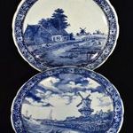 HOLLAND TÁJAK ... 2 DB NAGYMÉRETŰ DELFTI PORCELÁN EGYBEN X fotó