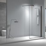 Stuxi Aqua Black Walk-in zuhanyfal, 90x200 cm, 8 mm vastag vízlepergető biztonsági üveggel, 200 c... fotó