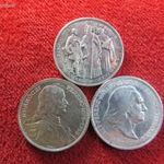 PÁZMÁNY SOR 3 x 2 PENGŐ 1935, 1936 EZÜST: 30g kiv- fotó