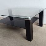 Fekete üvegasztal üveg dohányzóasztal - 68x110cm fotó
