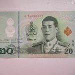 20 thai bath bankjegy Thaiföld 2022 aUNC kifogástalan hajtatlan Polimer Ritka 480-Ft FIX áron! fotó