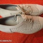 BŐR (FEHÉR) CSŐRÖS CIPŐ (38-AS) EGYEDI -RETRO!!!! fotó