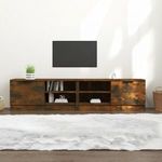 2 db füstös tölgy színű szerelt fa TV-szekrény 80x35x36, 5 cm fotó