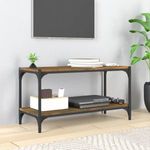 füstös tölgy színű szerelt fa és acél TV-szekrény 80x33x41 cm fotó
