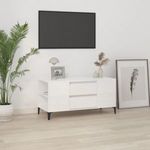 fehér magasfényű szerelt fa TV-szekrény 102x44, 5x50 cm fotó