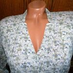 VERO MODA VIRÁGOS, ROLL-UP UJJÚ, PAMUTVÁSZON BLÚZ, ING, FELSŐ L fotó