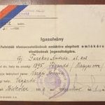 Igazolvány a Felvidék visszacsatolásának emlékére alapított emlékérem viselésének jogosultságára fotó