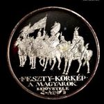 FESZTY KÖRKÉP MAGYAROK BEJÖVETELE SZÍNEZÜST (999.9) PP EMLÉKÉREM fotó