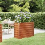 rozsda színű corten acél kerti magaságyás 100 x 40 x 77 cm fotó