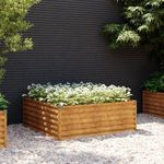 corten acél kerti magaságyás 100x100x36 cm fotó