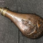 Antik elöltöltős lőportartó csappantyús és kovás puska hoz pisztoly hoz gyártójeles ritkább minta fotó