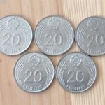 1982-1989. 20 Forint (5db), mind különböző év, UNC-aUNC, 1 Ft-ról! fotó