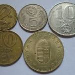 Szép 5 darab 2 - 5 - 10 - 10 - 100 Forint 1970 - 1993 közöttiek egyben eladó fotó