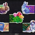 J055 Japán 1999. Üdvözlet - Kiscica, Kiskutya, Virág, Nyuszik FS 7.00 EUR fotó