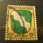 Francia-Zóna 1945 ritka pecsételt 10 franc, MI5 kat.ár 75 euro fotó