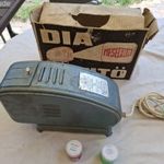 Diavetítő Fém Lemezárugyár retro 70-es 80-as évek dobozzal- működik+2db diaifilm Piroska és a Farkas fotó