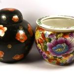 KÍNAI PORCELÁN FEDELES VÁZA ÉS EGY KASPÓ X fotó