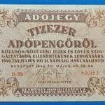 1946 -os Tizezer Adópengő bankó vízjeles papíron sor -és sorozatszámmal! Ritkább aUNC(L2363) fotó