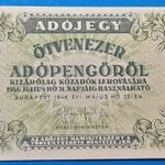 1946 -os Ötvenezer Adópengő bankó vízjeles papíron sor -és sorozatszám nélkül! Ritkább aUNC(L2349) fotó
