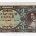 1945 100000 pengő UNC fotó