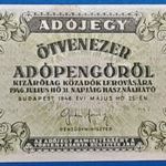 1946 -os Ötvenezer Adópengő bankó fehér papíron sor -és sorozatszám nélkül! Ritkább aUNC(L2355) fotó