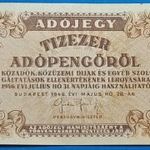 1946 -os Tizezer Adópengő bankó vízjeles papíron sor -és sorozatszám nélkül! Ritkább aUNC(L2213)) fotó