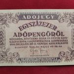 Egyszázezer Adópengő UNC. Barnás papír, vízjeles. fotó