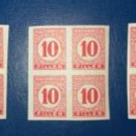 1929. Pengő - filléres portó II.** ritka 3 értékes vágott sor vékony papíron négyes tömbben (60.000) fotó
