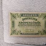 50 000 adópengő / aUNC / vízjeles papíron /ékezet hiba nélkül / fotó
