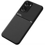 Szilikon telefonvédő (ütésállóság, mágneses, bőr hatású hátlap, csíkos) FEKETE [Huawei Nova 12 SE... fotó