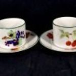 GYÜMÖLCS MINTÁS MESESZÉP ROYAL WORCESTER PORCELÁN TEÁSCSÉSZE SZETT 4 SZEMÉLYRE X fotó