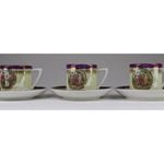 1P125 Régi lila porcelán kávéscsésze 3 darab fotó