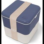 Monbento Bento Square Natural Blue 2 részes Ételhordó doboz 1, 7L - Kék/Krém (13120060) fotó