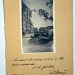 Budapest Ostrom - Az elhíresült Attila úti házba csapódott vitorlázógép eredeti fényképe 1945 fotó