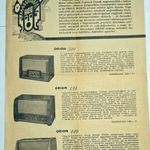 ORION vásárlási reklám nyomtatvány 6 féle rádióval 1950-1960k fotó