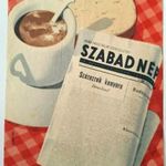 Szabad Nép - A dolgozók legjobb újságja, villamosplakát, reklámplakát (Konecsni) 1950k fotó