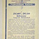 Tungsram Rádió DG407 és DG210 kétrácsos báriumcsövek ismertetője 1930-1940k fotó