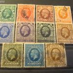Anglia pecsételt sor 1934 MI175-185 kat.ár 20 euro / 9 pence gyűrődés/ fotó
