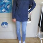 sötétkék lányka/női csinos kötött pulóver 36/38/40 LAK31 0625 fotó