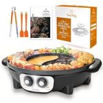 Food Party Hot Pot elektromos főzőlap BBQ grillel 220V, 2200W, 2 az 1-ben fotó