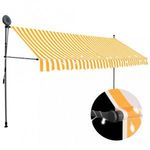 fehér-narancssárga kézzel kihúzható LED-es napellenző 350 cm fotó