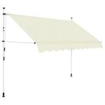kézzel feltekerhető krémszínű napellenző 250 cm fotó
