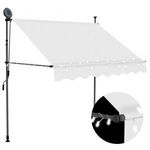 krémszínű kézzel kihúzható LED-es napellenző 150 cm fotó