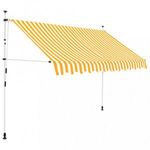narancssárga-fehér csíkos kézzel feltekerhető napellenző 300 cm fotó