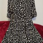 Boohoo, mintás, fodros ujjú ruha, tunika, 46-os fotó